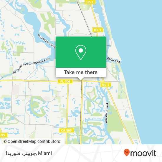 Mapa de جوبيتر، فلوريدا