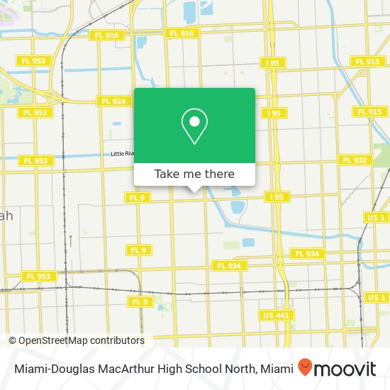 Miami-Douglas MacArthur High School North map