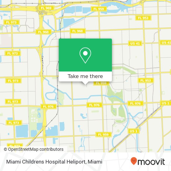 Miami Childrens Hospital Heliport map