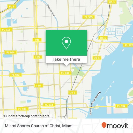 Miami Shores Church of Christ map