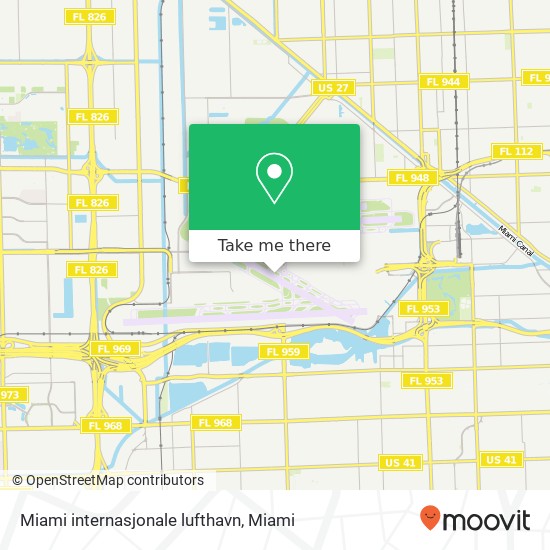 Miami internasjonale lufthavn map