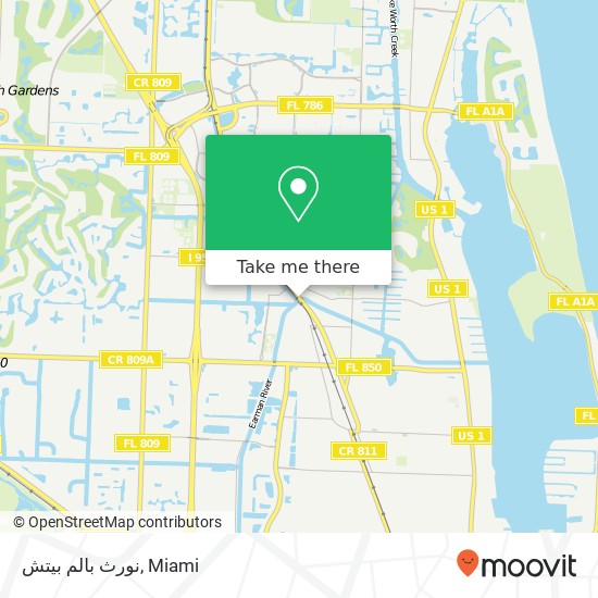 نورث بالم بيتش map