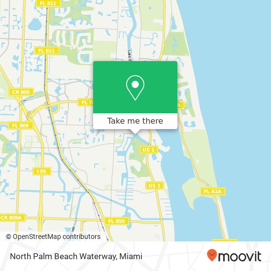 Mapa de North Palm Beach Waterway
