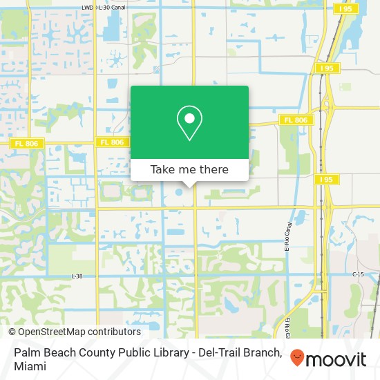 Mapa de Palm Beach County Public Library - Del-Trail Branch