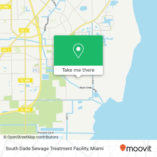 Mapa de South Dade Sewage Treatment Facility