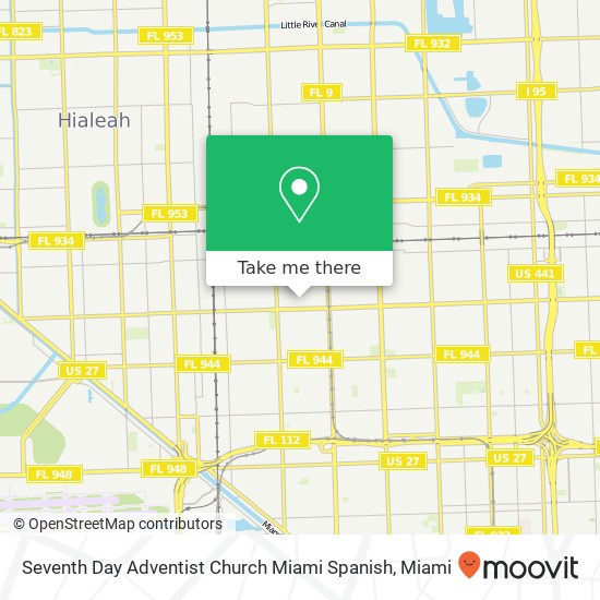 Mapa de Seventh Day Adventist Church Miami Spanish
