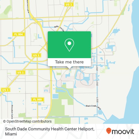 South Dade Community Health Center Heliport map