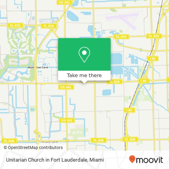 Unitarian Church in Fort Lauderdale map