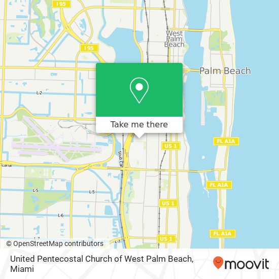 United Pentecostal Church of West Palm Beach map