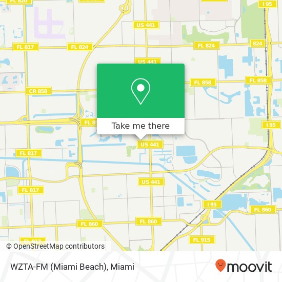 WZTA-FM (Miami Beach) map