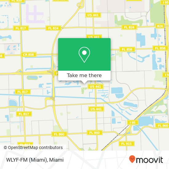 Mapa de WLYF-FM (Miami)