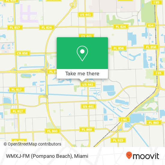 Mapa de WMXJ-FM (Pompano Beach)