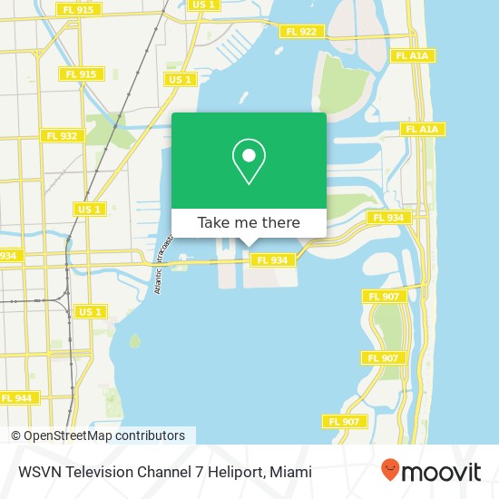 Mapa de WSVN Television Channel 7 Heliport