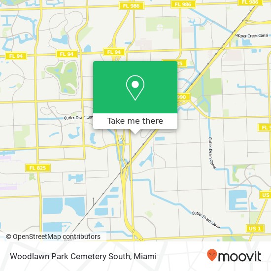 Woodlawn Park Cemetery South map