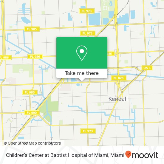 Children's Center at Baptist Hospital of Miami map