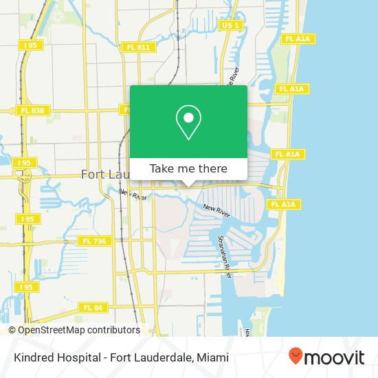Kindred Hospital - Fort Lauderdale map
