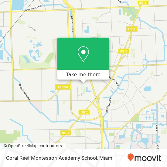 Mapa de Coral Reef Montessori Academy School
