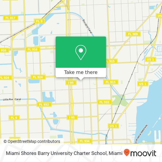Miami Shores Barry University Charter School map