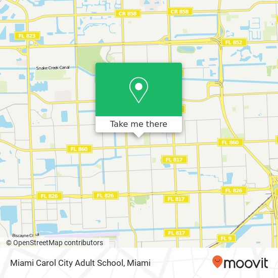 Mapa de Miami Carol City Adult School