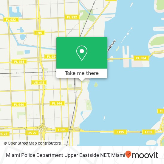 Mapa de Miami Police Department Upper Eastside NET