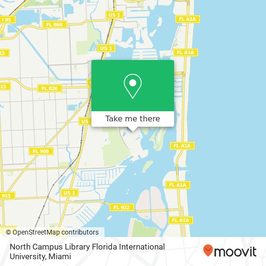 North Campus Library Florida International University map