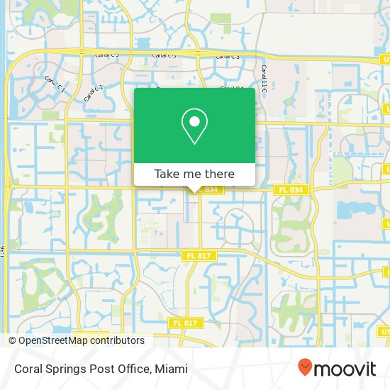 Coral Springs Post Office map
