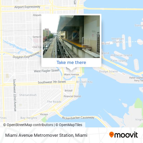 Mapa de Miami Avenue Metromover Station