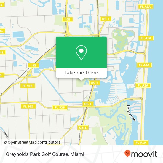 Greynolds Park Golf Course map