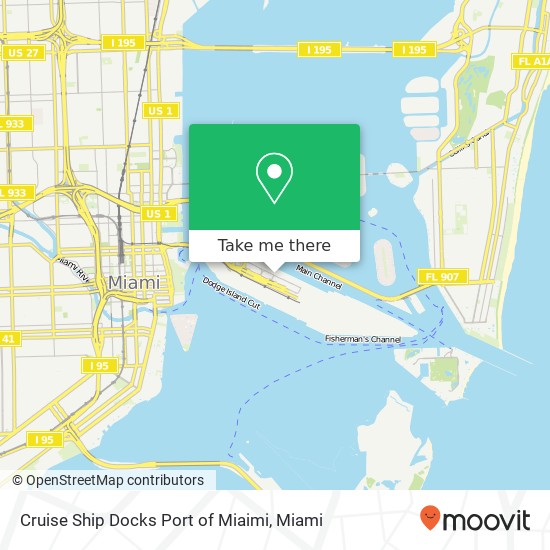 Mapa de Cruise Ship Docks Port of Miaimi