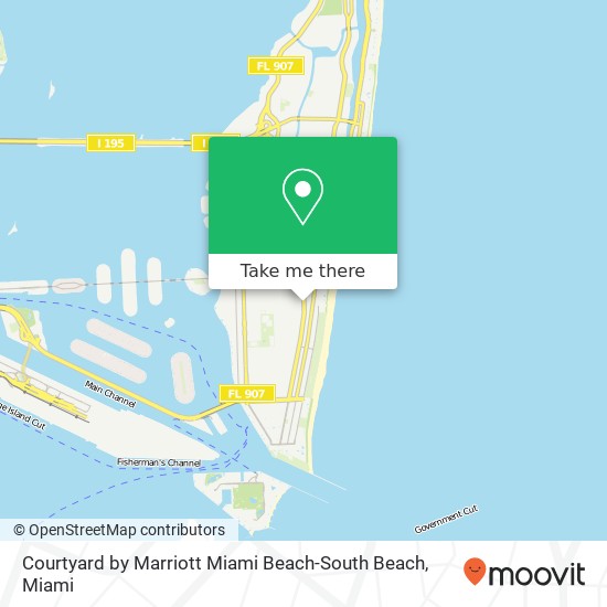Mapa de Courtyard by Marriott Miami Beach-South Beach