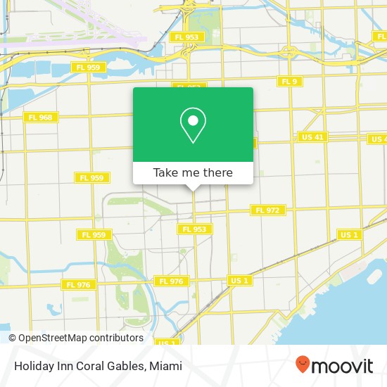 Holiday Inn Coral Gables map