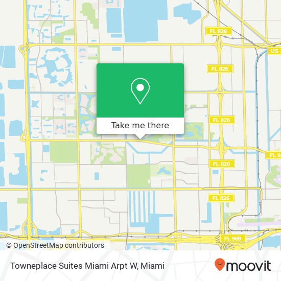 Towneplace Suites Miami Arpt W map