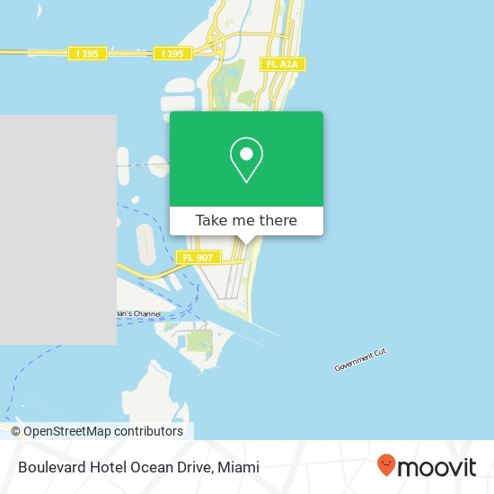 Boulevard Hotel Ocean Drive map
