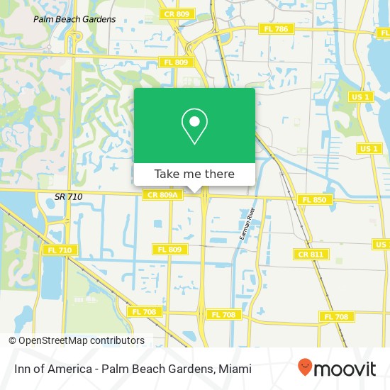 Inn of America - Palm Beach Gardens map