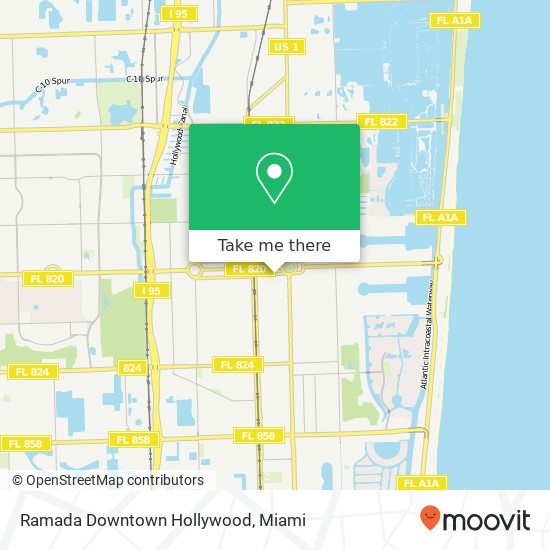 Ramada Downtown Hollywood map