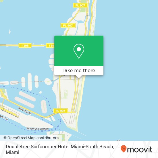 Doubletree Surfcomber Hotel Miami-South Beach map