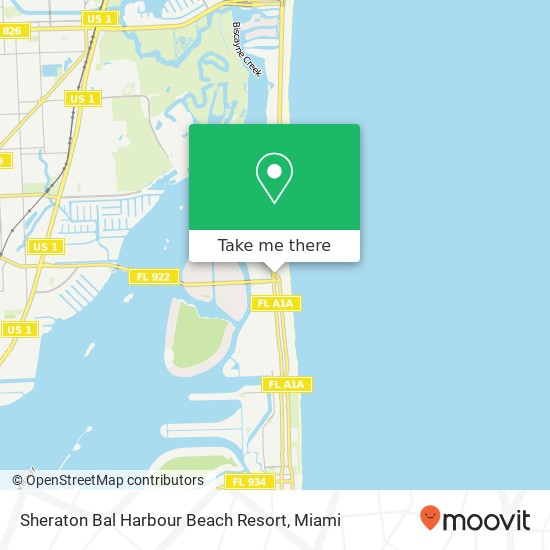 Sheraton Bal Harbour Beach Resort map
