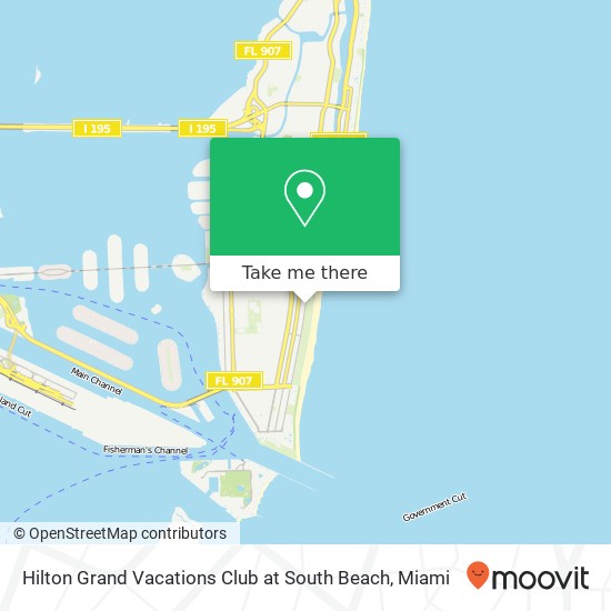 Mapa de Hilton Grand Vacations Club at South Beach