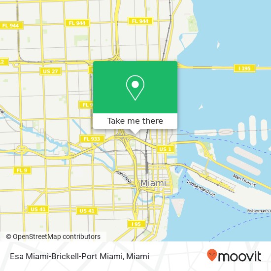 Mapa de Esa Miami-Brickell-Port Miami