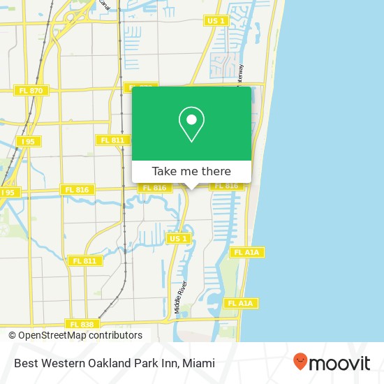 Best Western Oakland Park Inn map