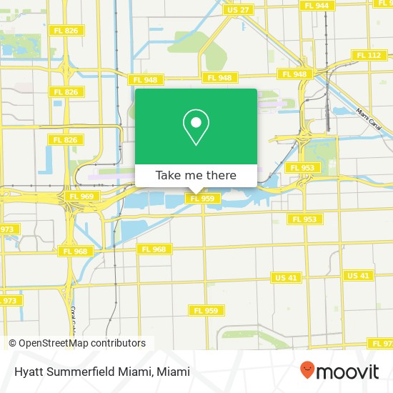 Hyatt Summerfield Miami map