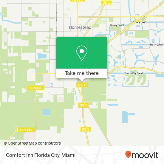 Comfort Inn Florida City map