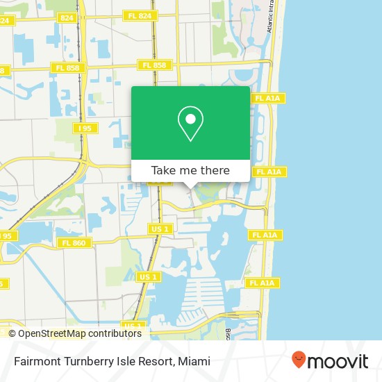Mapa de Fairmont Turnberry Isle Resort