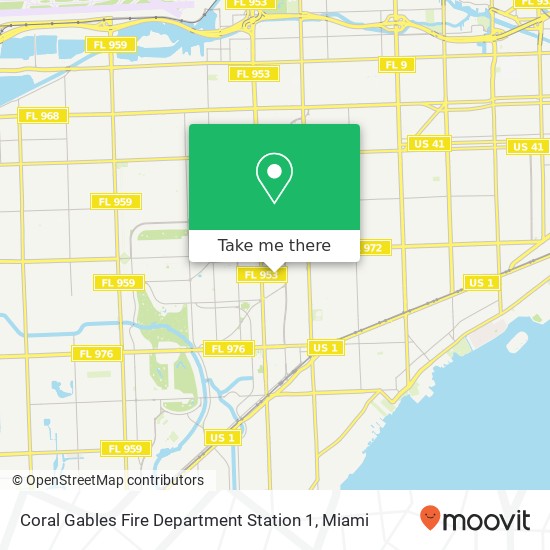 Coral Gables Fire Department Station 1 map
