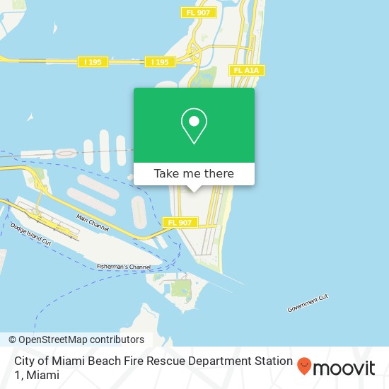 City of Miami Beach Fire Rescue Department Station 1 map