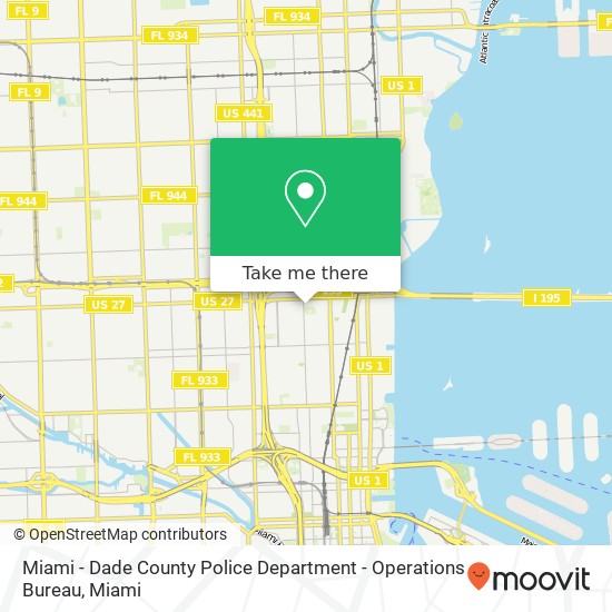 Miami - Dade County Police Department - Operations Bureau map