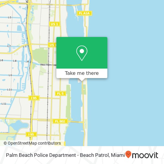 Mapa de Palm Beach Police Department - Beach Patrol