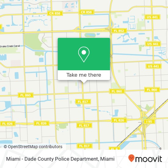 Miami - Dade County Police Department map