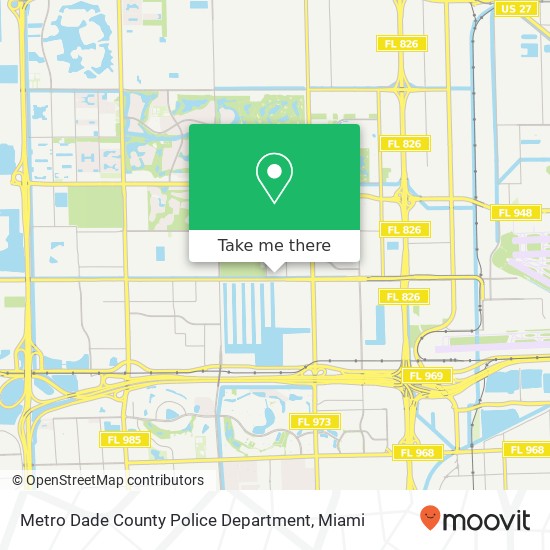 Metro Dade County Police Department map