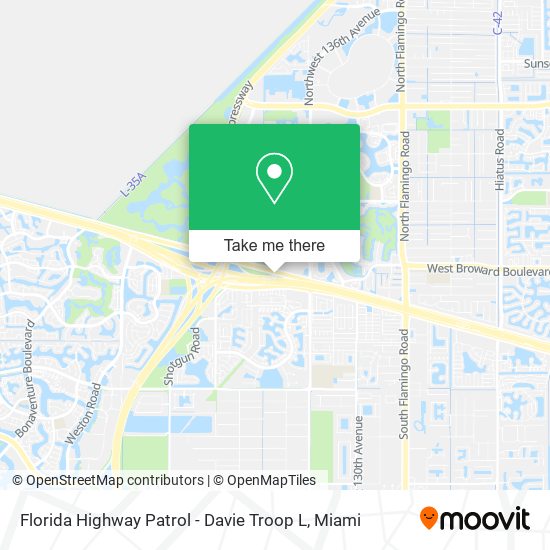 Mapa de Florida Highway Patrol - Davie Troop L